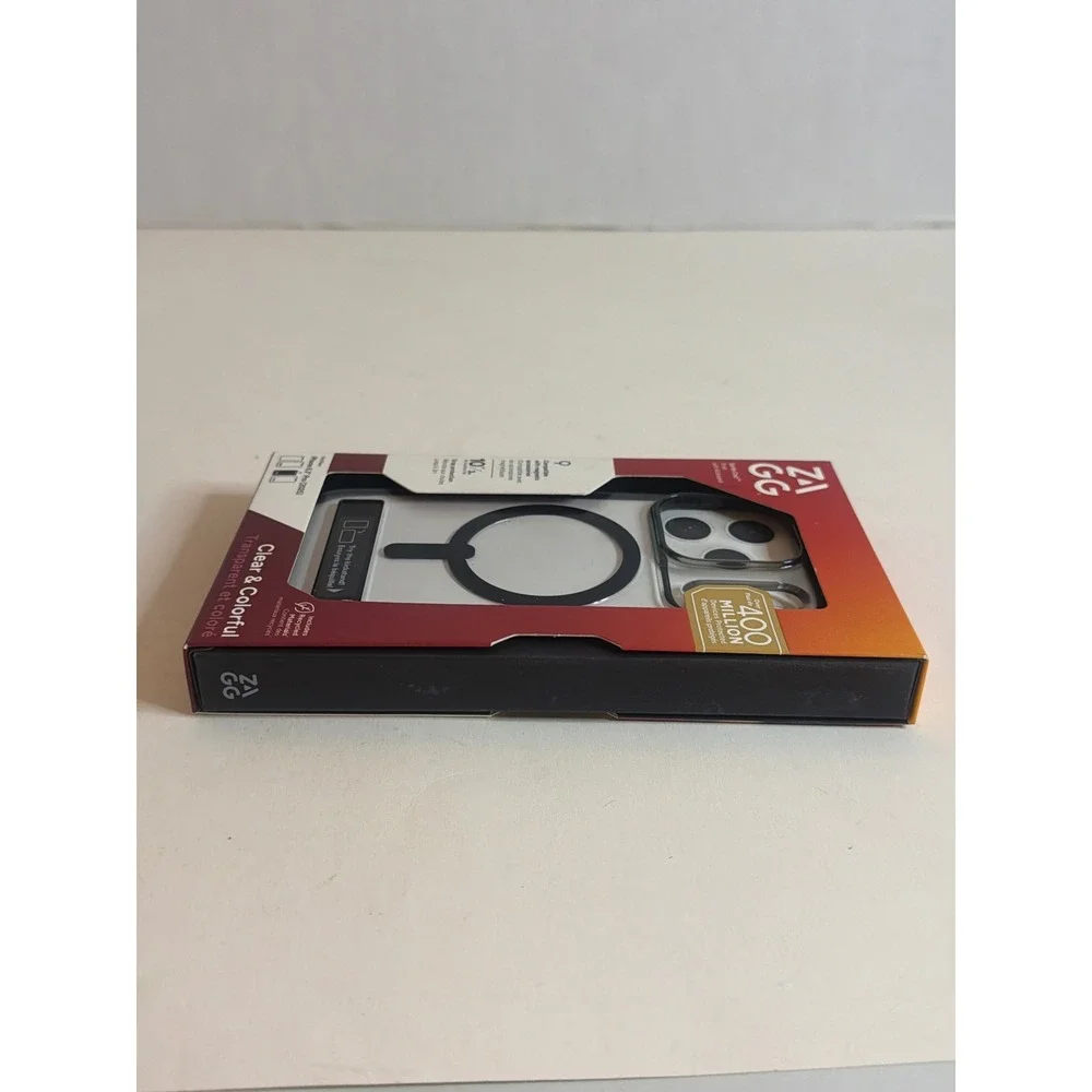 ZAGG Santa Cruz Snap‎ Case with Kickstand for iPhone 16 Pro Clear Black MagSafe